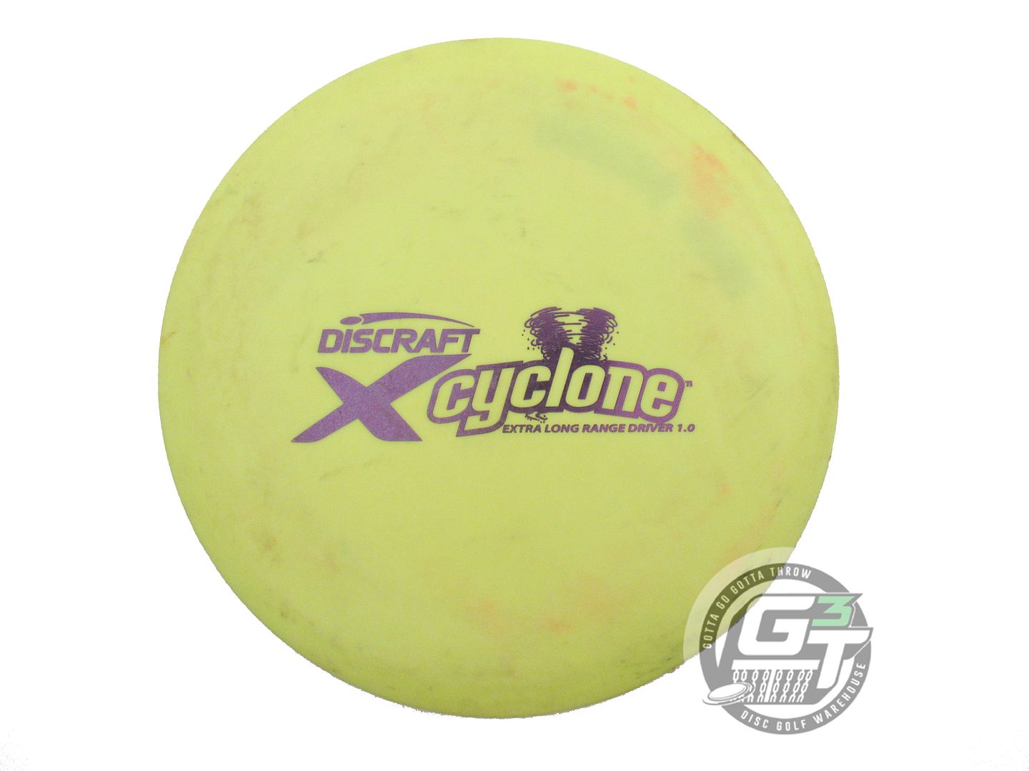 USED Discraft X Cyclone 148g Yellow Purple Foil Fairway Driver Golf Disc