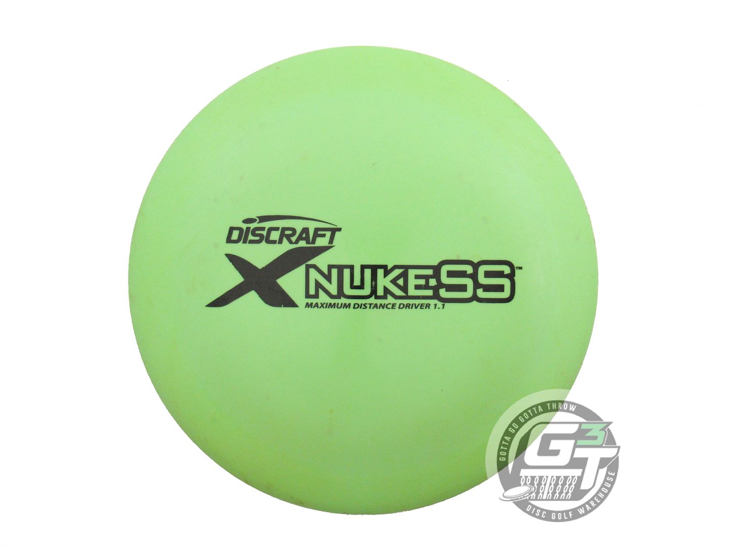 USED Discraft X Nuke SS 165g Lime SWAMP ROT Distance Driver Golf Disc