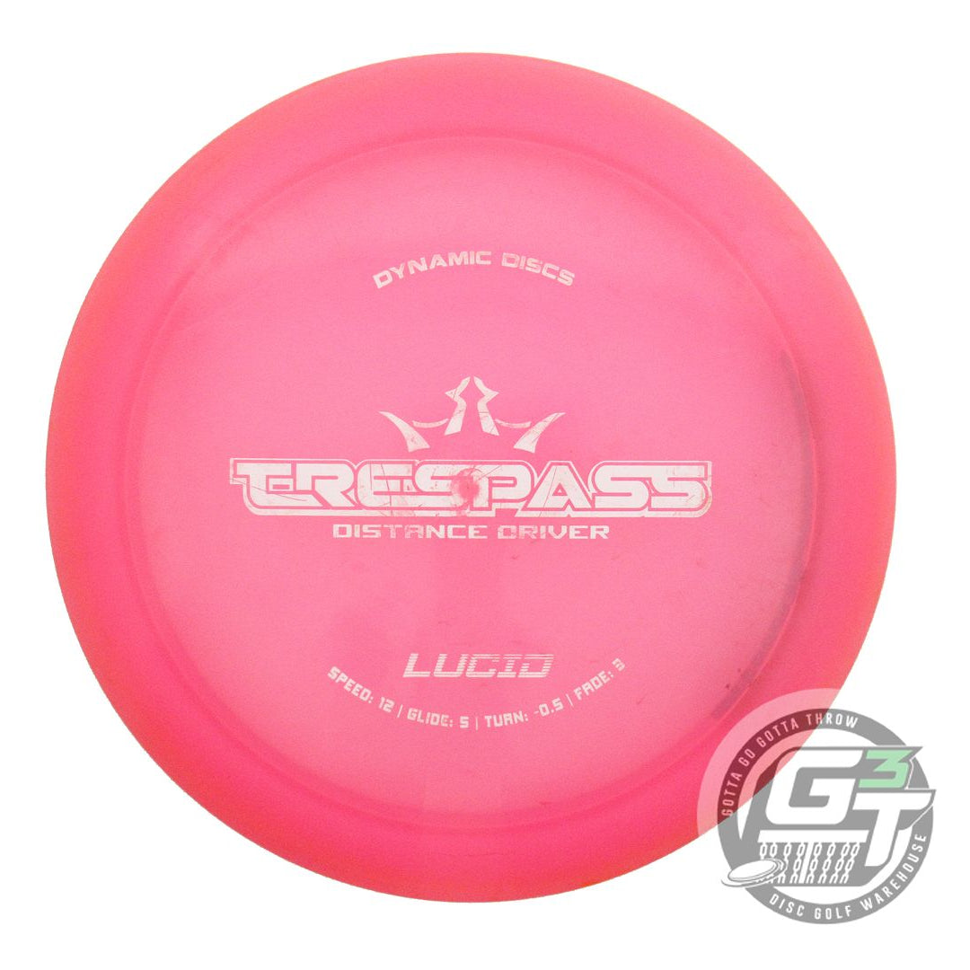 USED Dynamic Discs Lucid Trespass 174g Pink White Stamp Distance Driver Disc