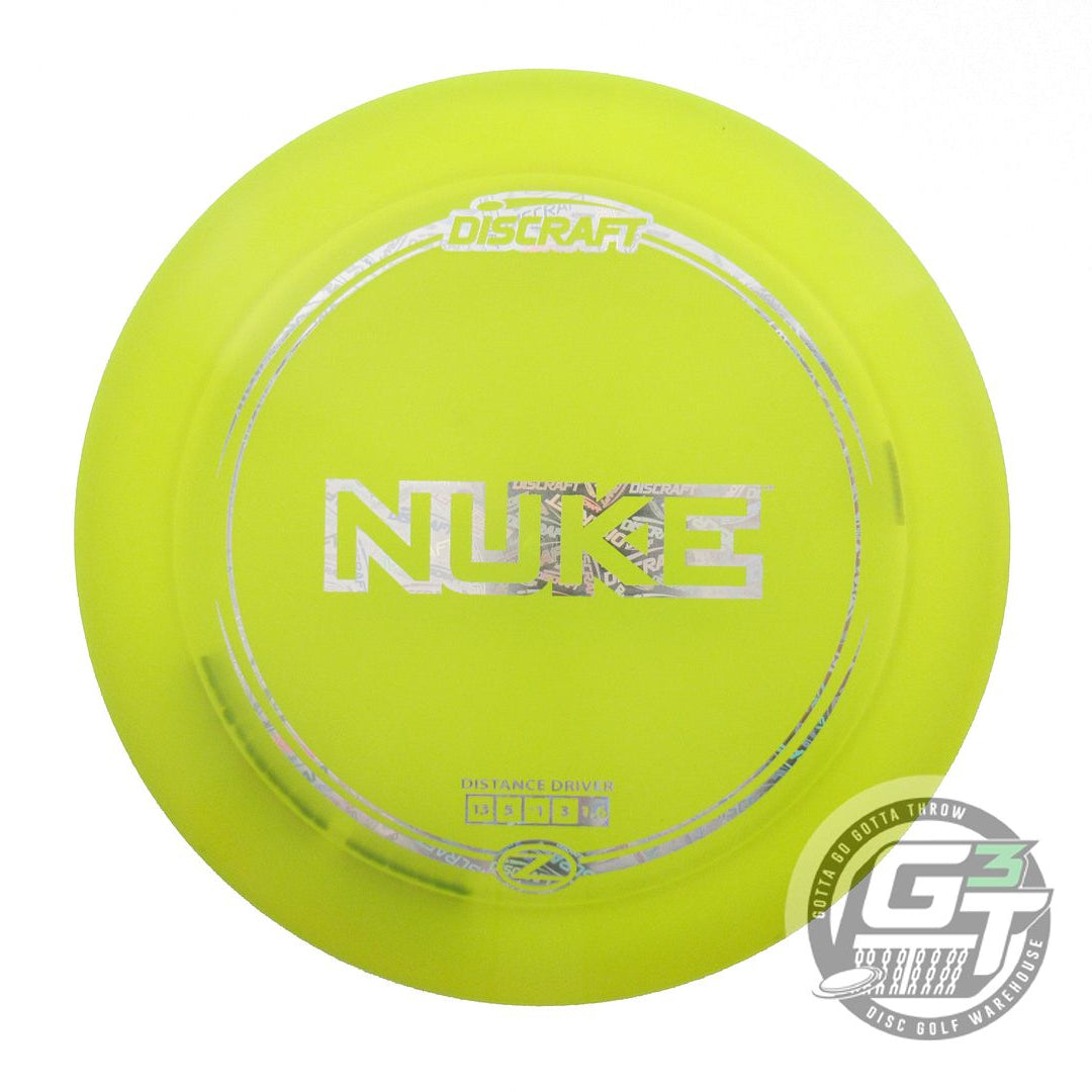 USED Discraft Z Nuke 173g Yellow Holo Logo Foil Distance Driver Golf Disc