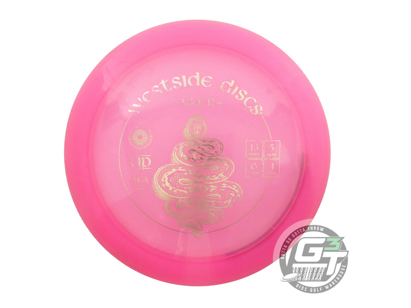 USED Westside Discs VIP Adder 173g Pink Gold Foil Distance Driver Golf Disc