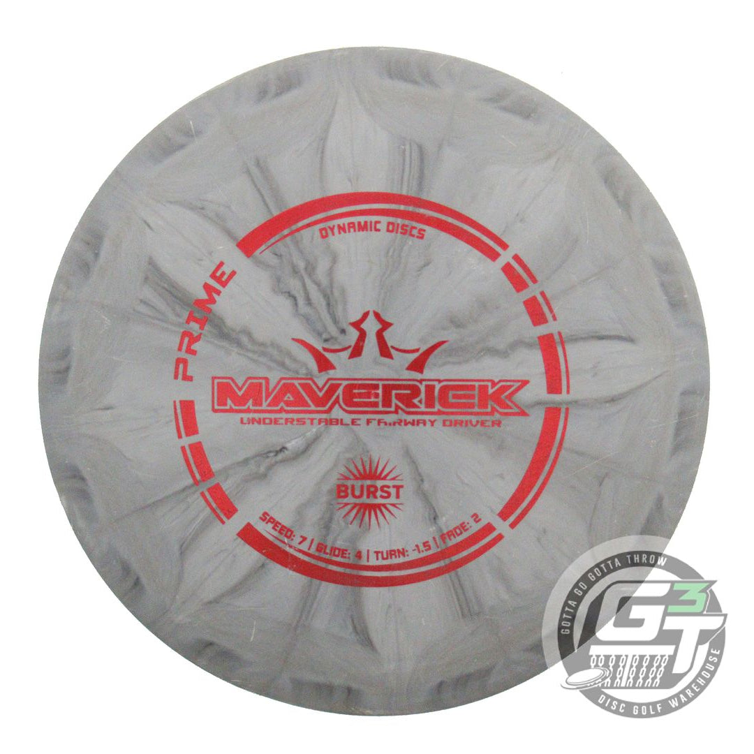 USED Dynamic Discs Prime Burst Maverick 174g Gray Red Foil Driver Golf Disc