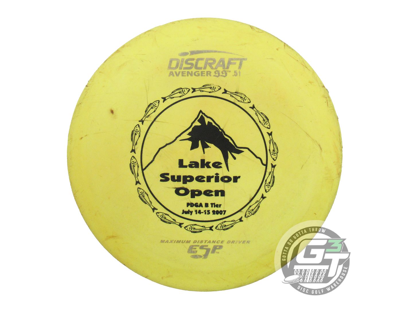 USED Discraft ESP Avenger SS 173g Yellow Gray Stamp PFN Distance Driver Disc