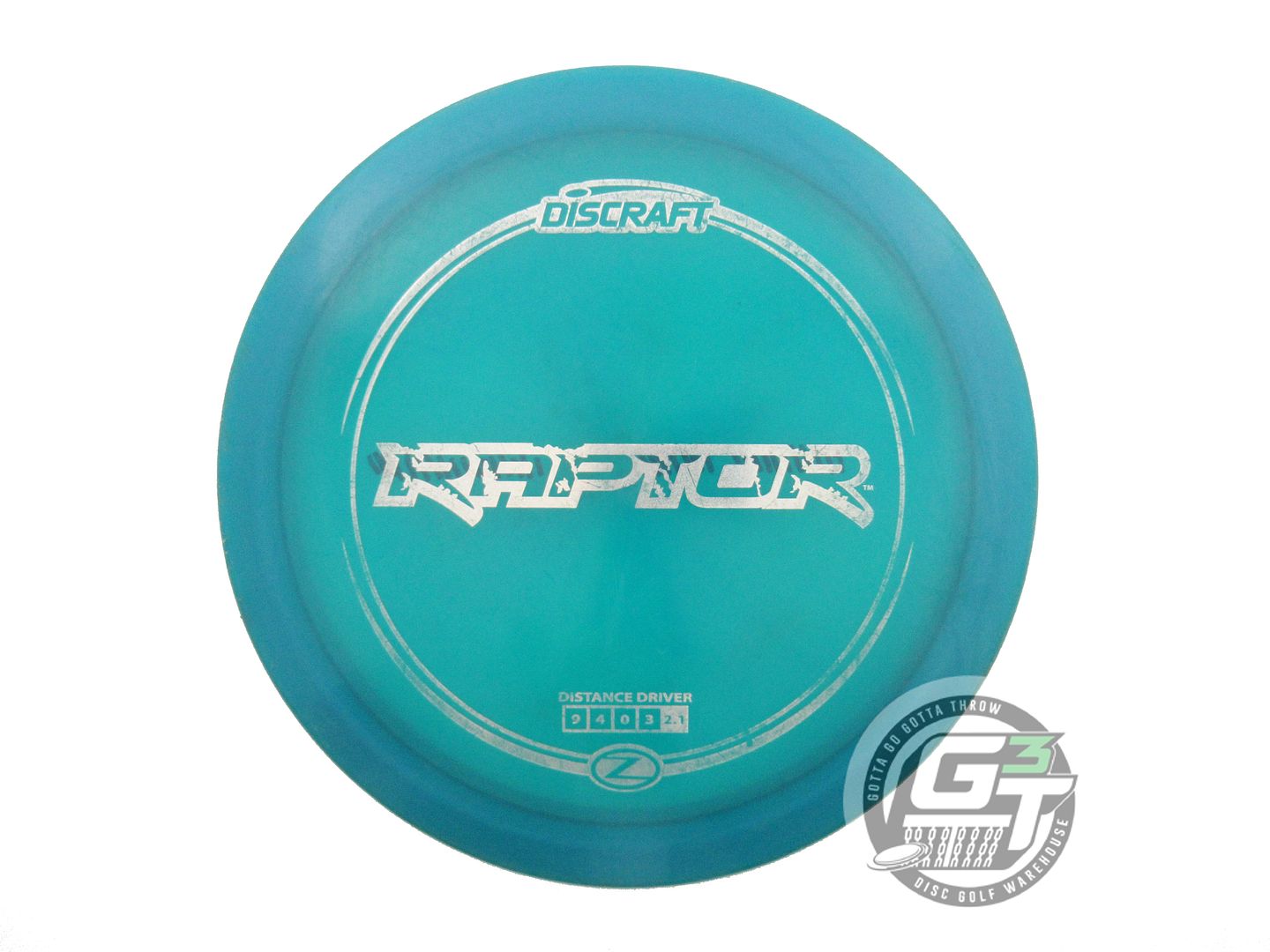 USED Discraft Z Raptor 174g Teal Silver Glitter Foil Distance Driver Golf Disc