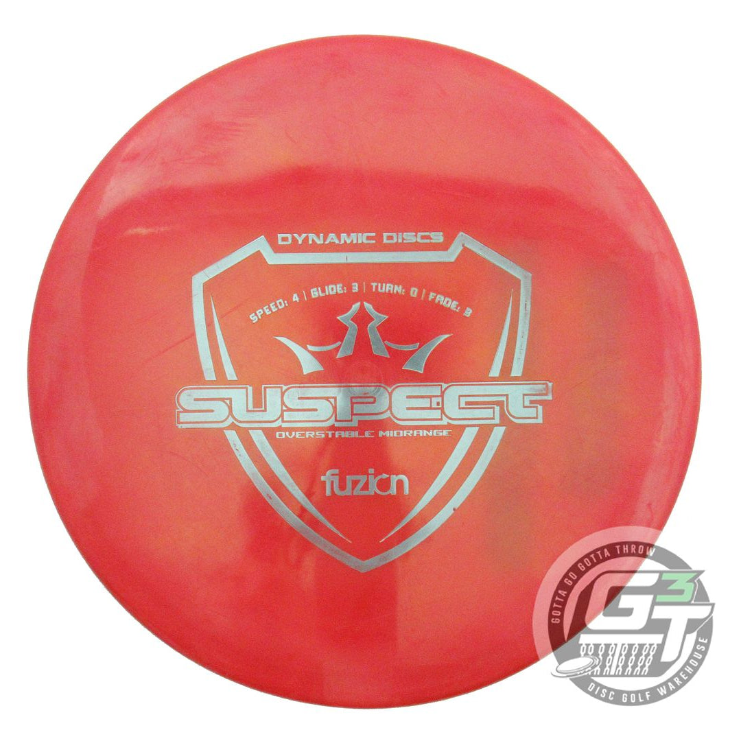 USED Dynamic Discs Fuzion Suspect 172g Red Silver Stamp Midrange Golf Disc