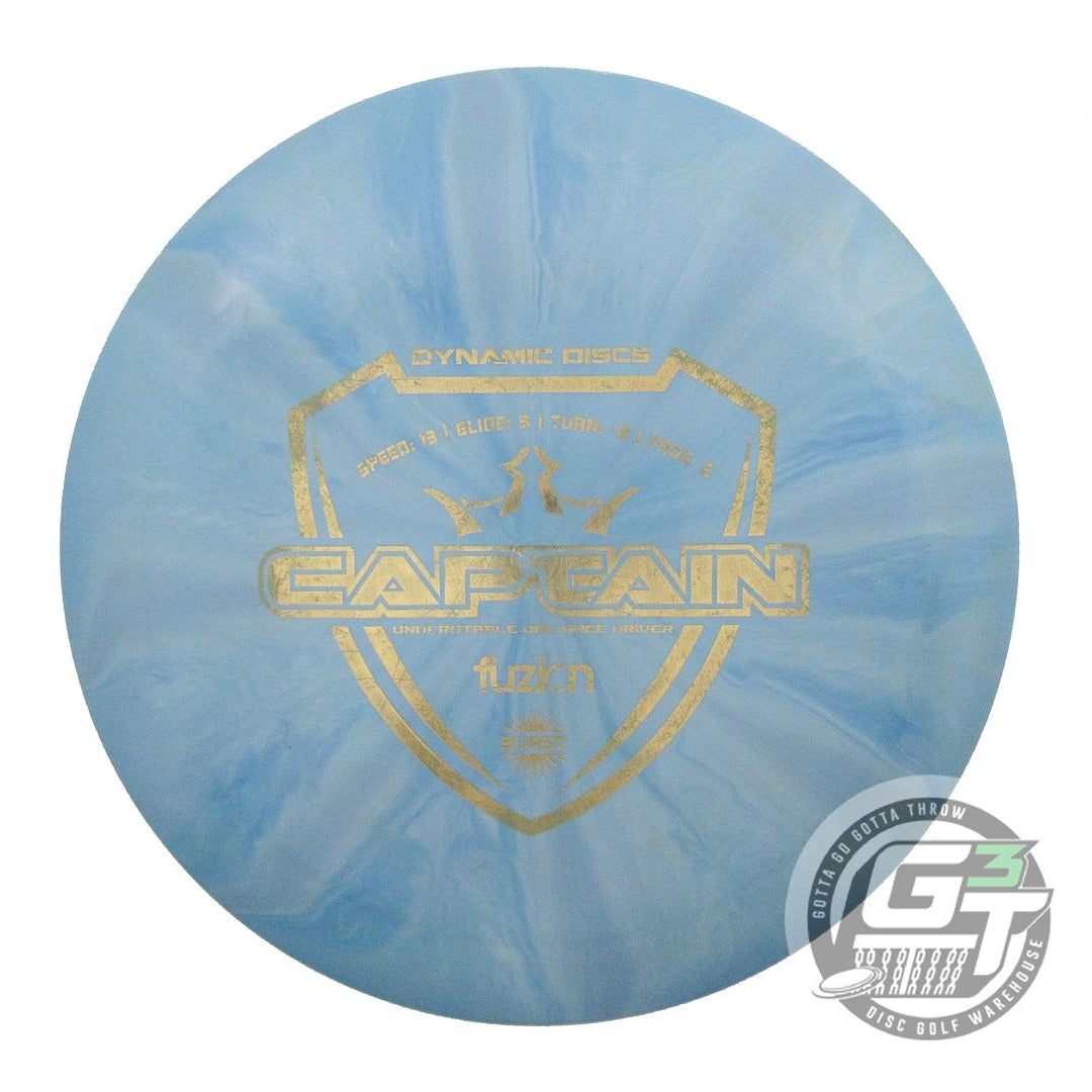 USED Dynamic Discs Fuzion Burst Captain 173g Blue Gold Foil Distance Driver Disc
