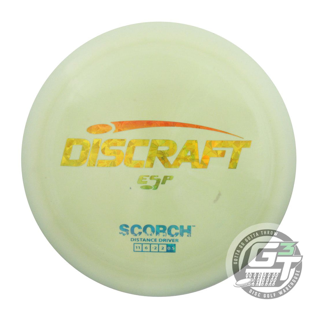 USED Discraft ESP Scorch 177g Lime Rainbow Shatter Foil Distance Driver Disc