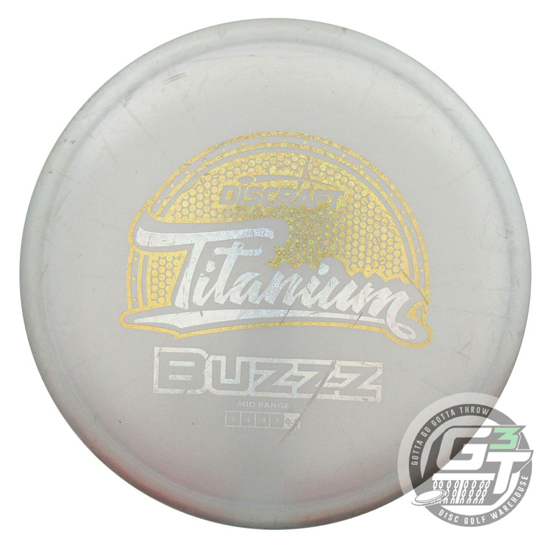 USED Discraft Titanium Buzzz 180g Gray Gold Bubble Foil Midrange Golf Disc
