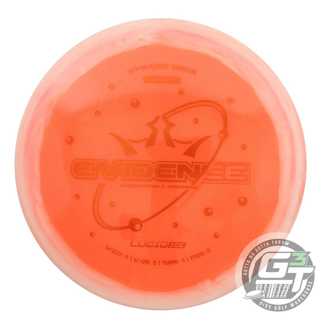 USED Dynamic Discs Lucid Ice Orbit Evidence 178g White-Orange A Midrange Disc
