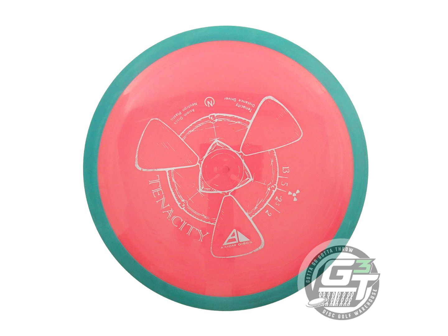 USED Axiom Discs Neutron Tenacity 175g Pink Green Rim Distance Driver Golf Disc