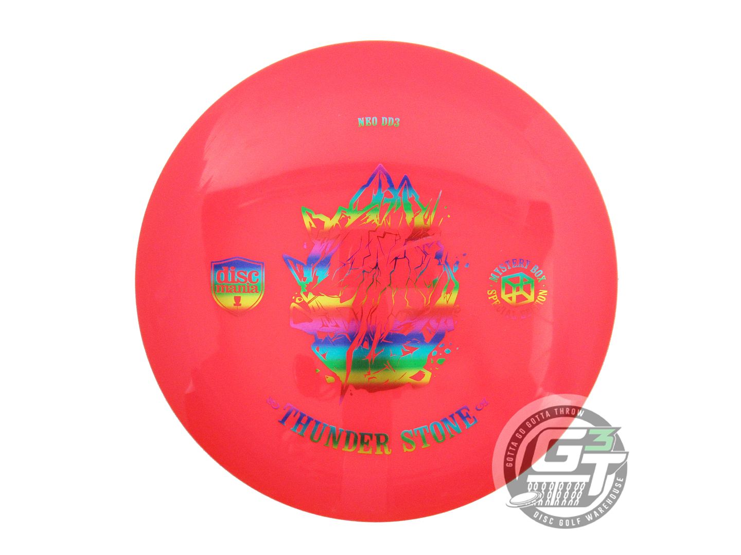 USED DiscMania THUNDER STONE Neo DD3 175g Red Rainbow Foil Driver Golf Disc