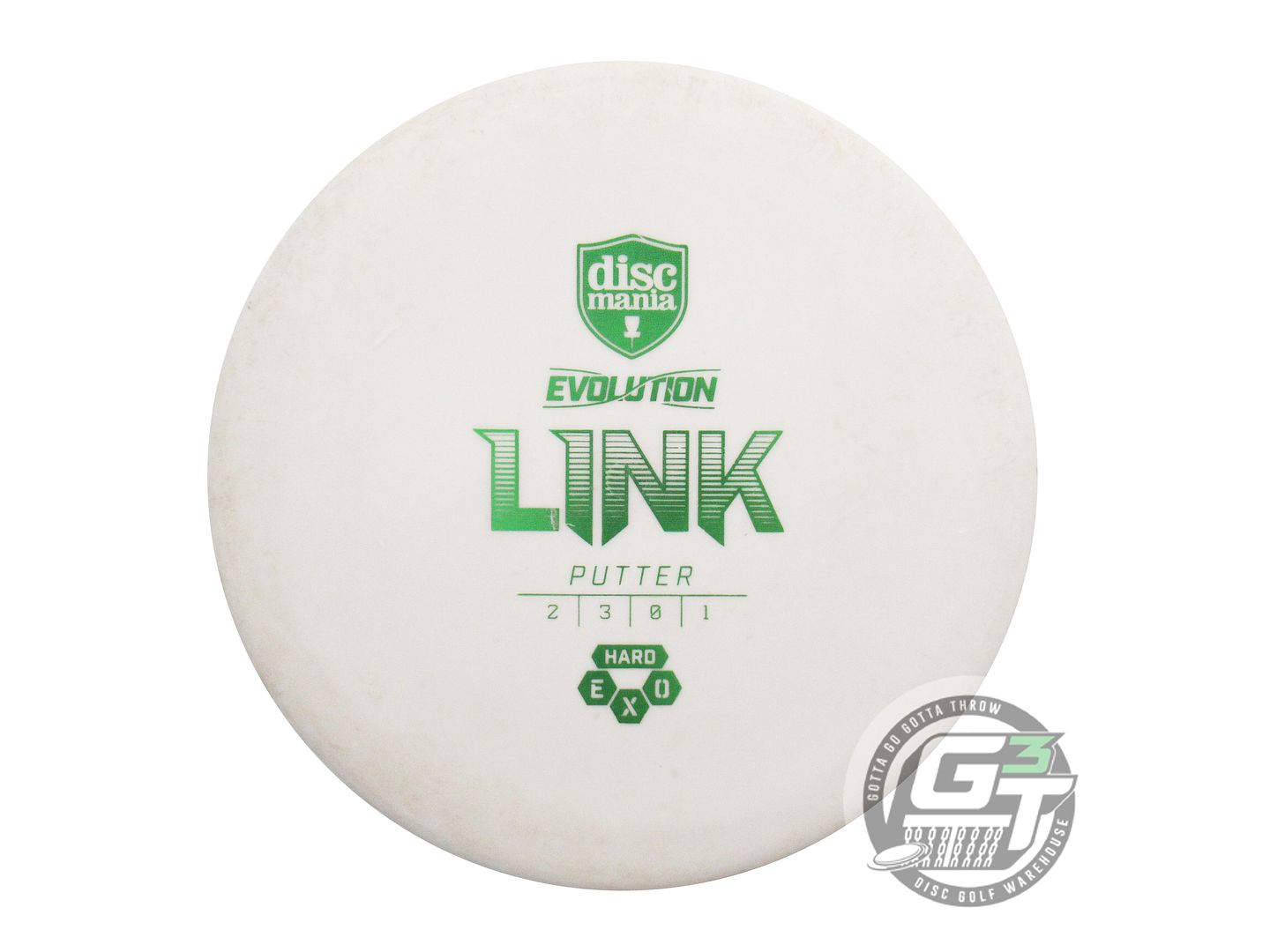 USED DiscMania EXO Hard Link 173g White Green Foil A Putter Golf Disc
