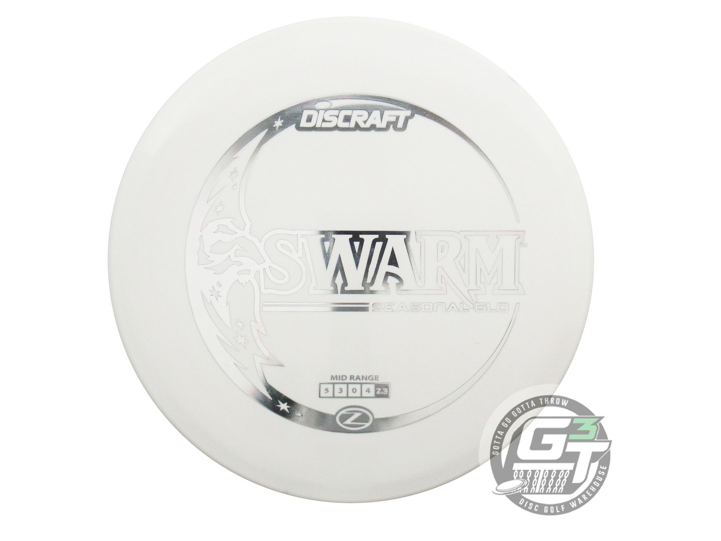 USED Discraft SEASONAL Glo Z Swarm 173g Silver Foil Midrange Golf Disc