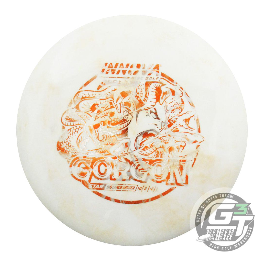 USED Innova Star Gorgon 171g White Orange Rose Foil Distance Driver Golf Disc