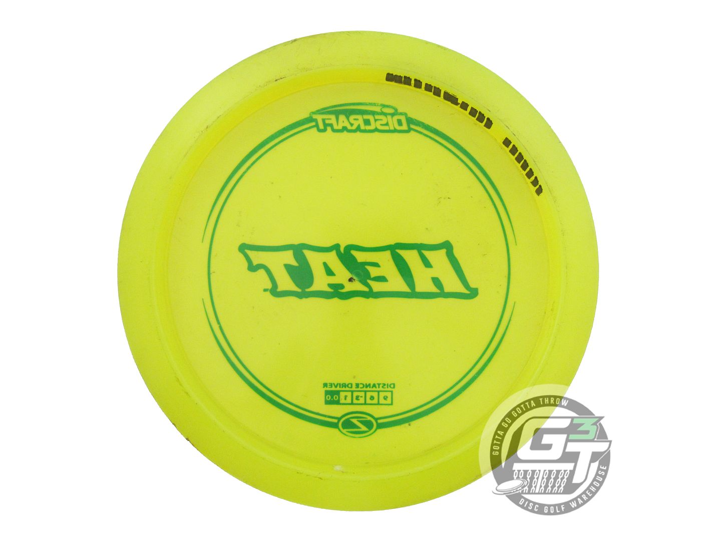 USED Discraft Z Heat 175g Yellow Green Stamp Distance Driver Golf Disc