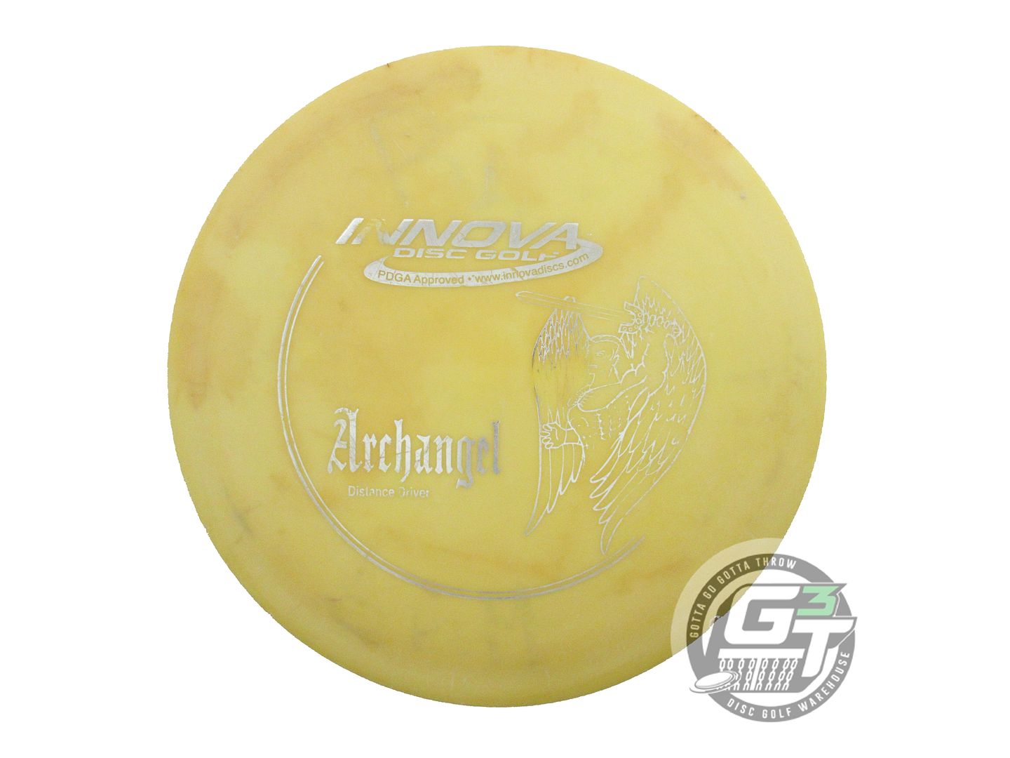 USED Innova DX Archangel 168g Yellow Silver Foil PFN Distance Driver Golf Disc