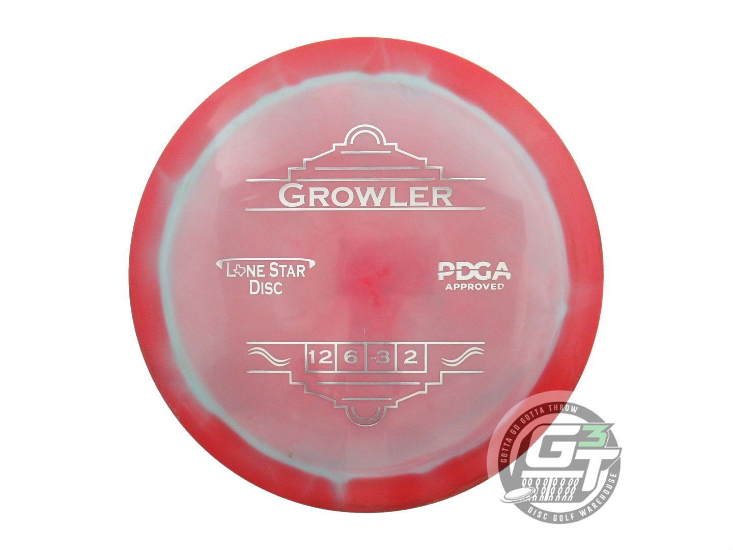 USED Lone Star Alpha Growler 174g Red-Seafoam Silver Foil Distance Driver Disc