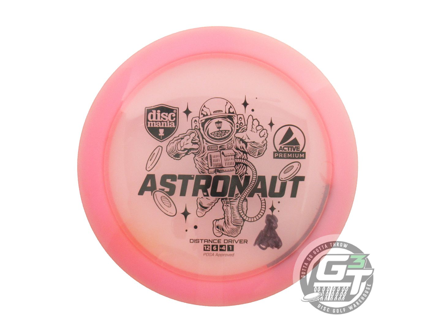 USED DiscMania Active Premium Astronaut 173g Pink Black Stamp Driver Golf Disc