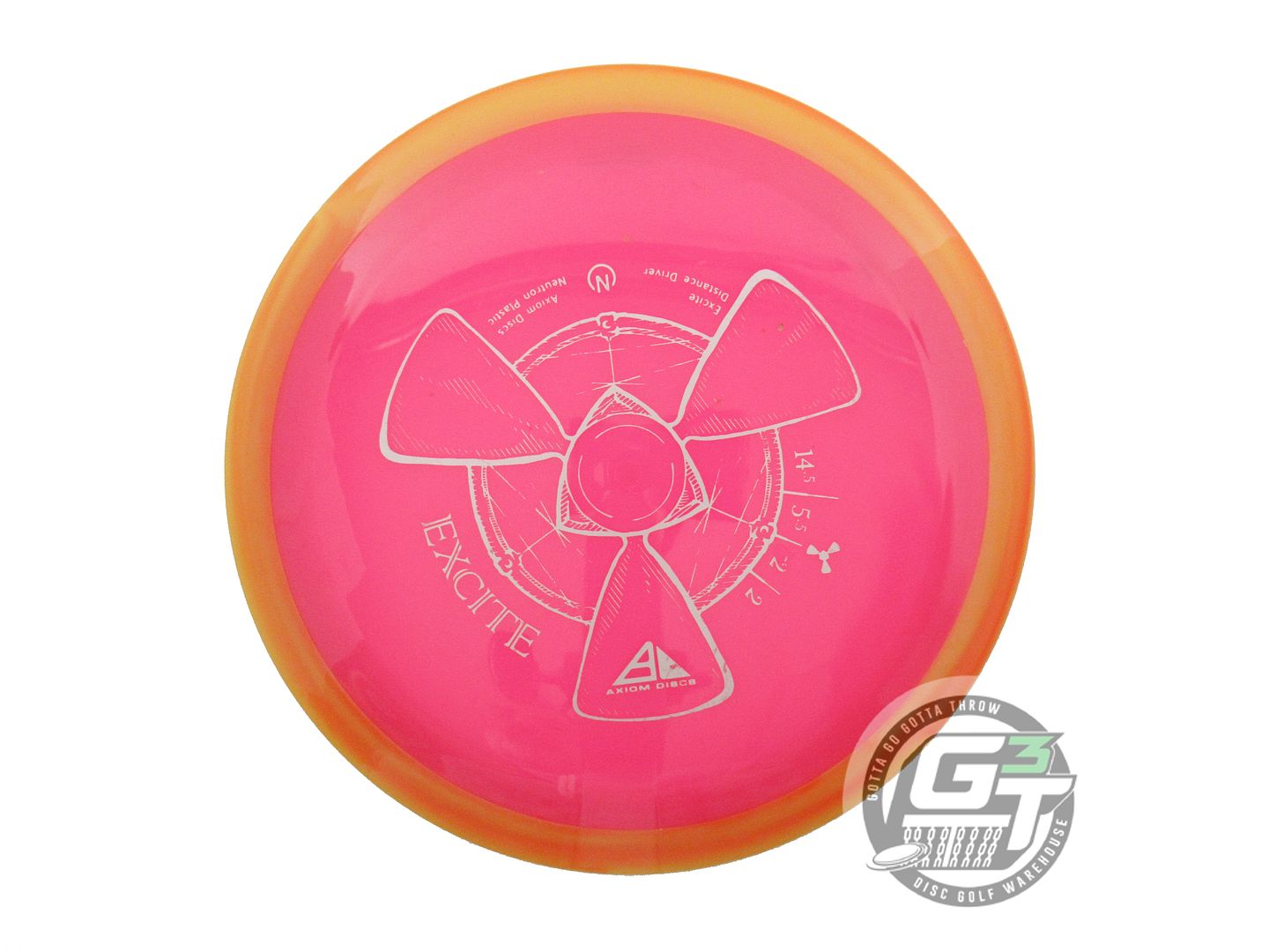 USED Axiom Discs Neutron Excite 171g Pink Orange Rim Distance Driver Golf Disc