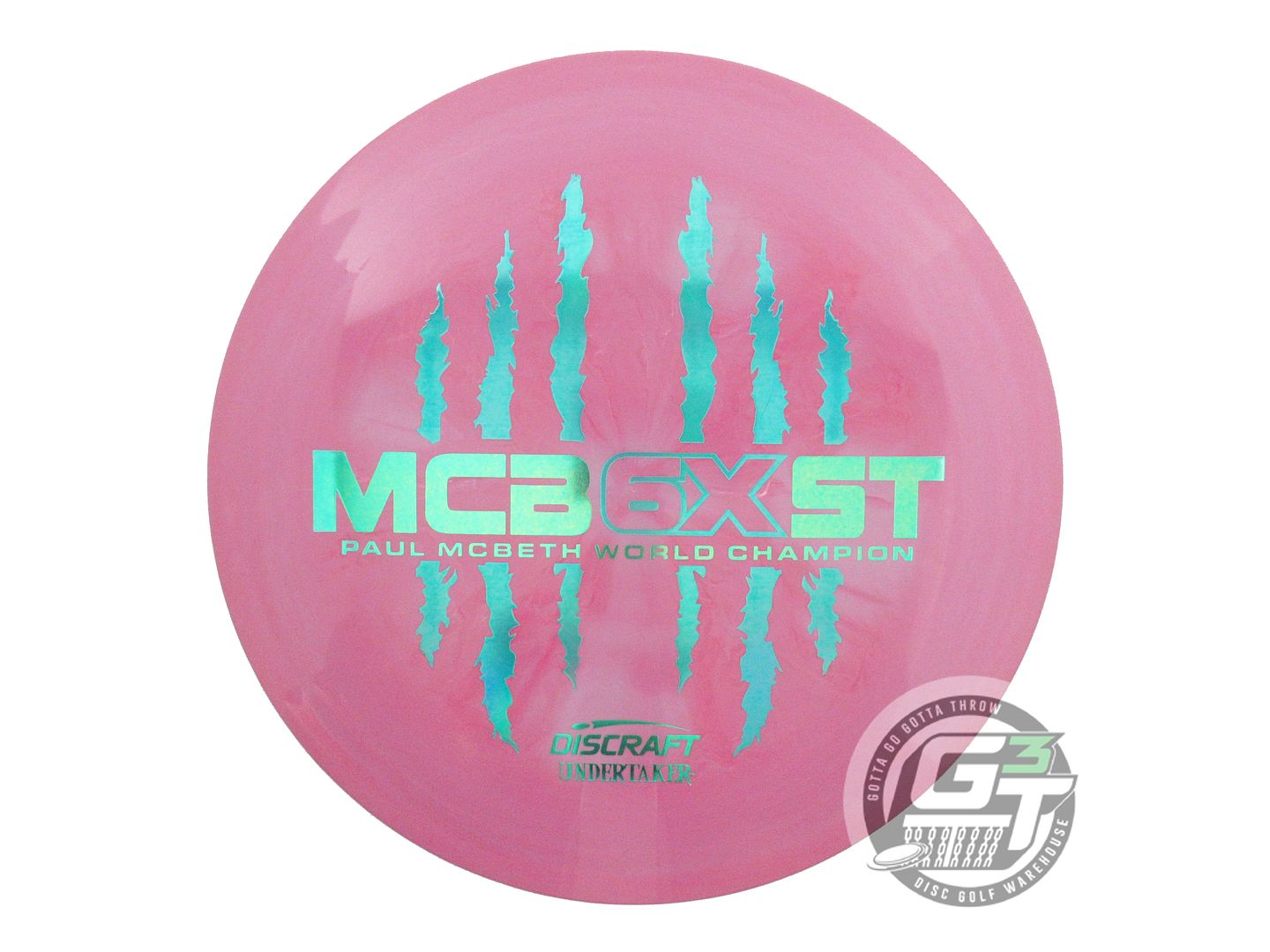 USED Discraft 6X McBEAST ESP Undertaker 175g Pink Aqua Foil Distance Driver Disc