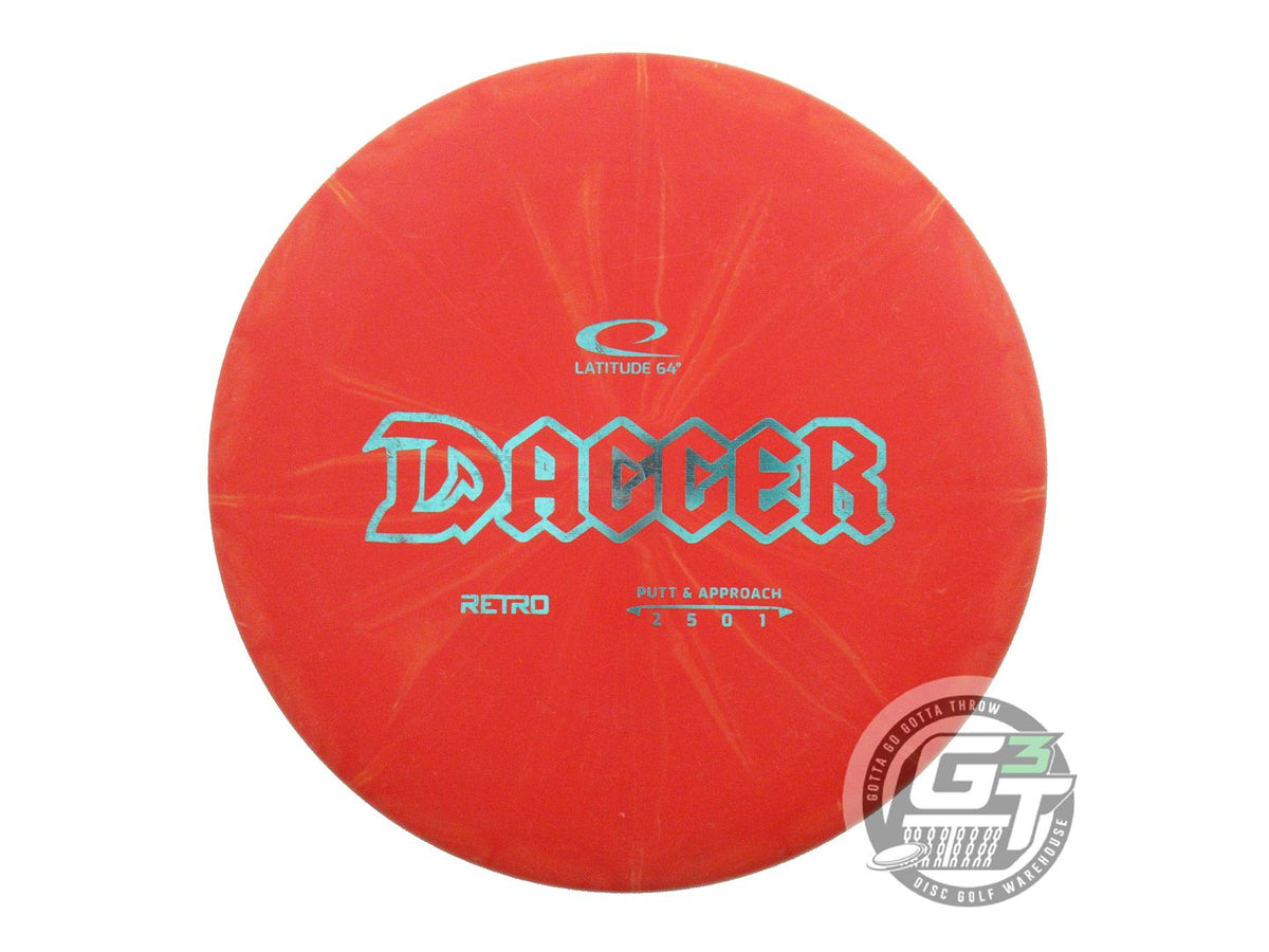 USED Latitude 64 Retro Burst Dagger 173g Orange Aqua Foil Putter Golf Disc
