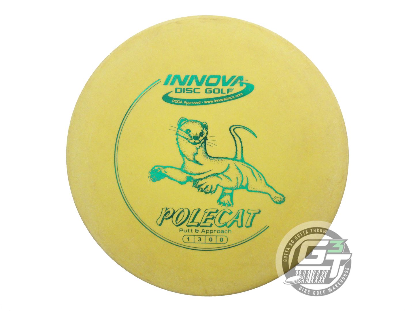 USED Innova DX Polecat 173g Yellow Green Foil Putter Golf Disc