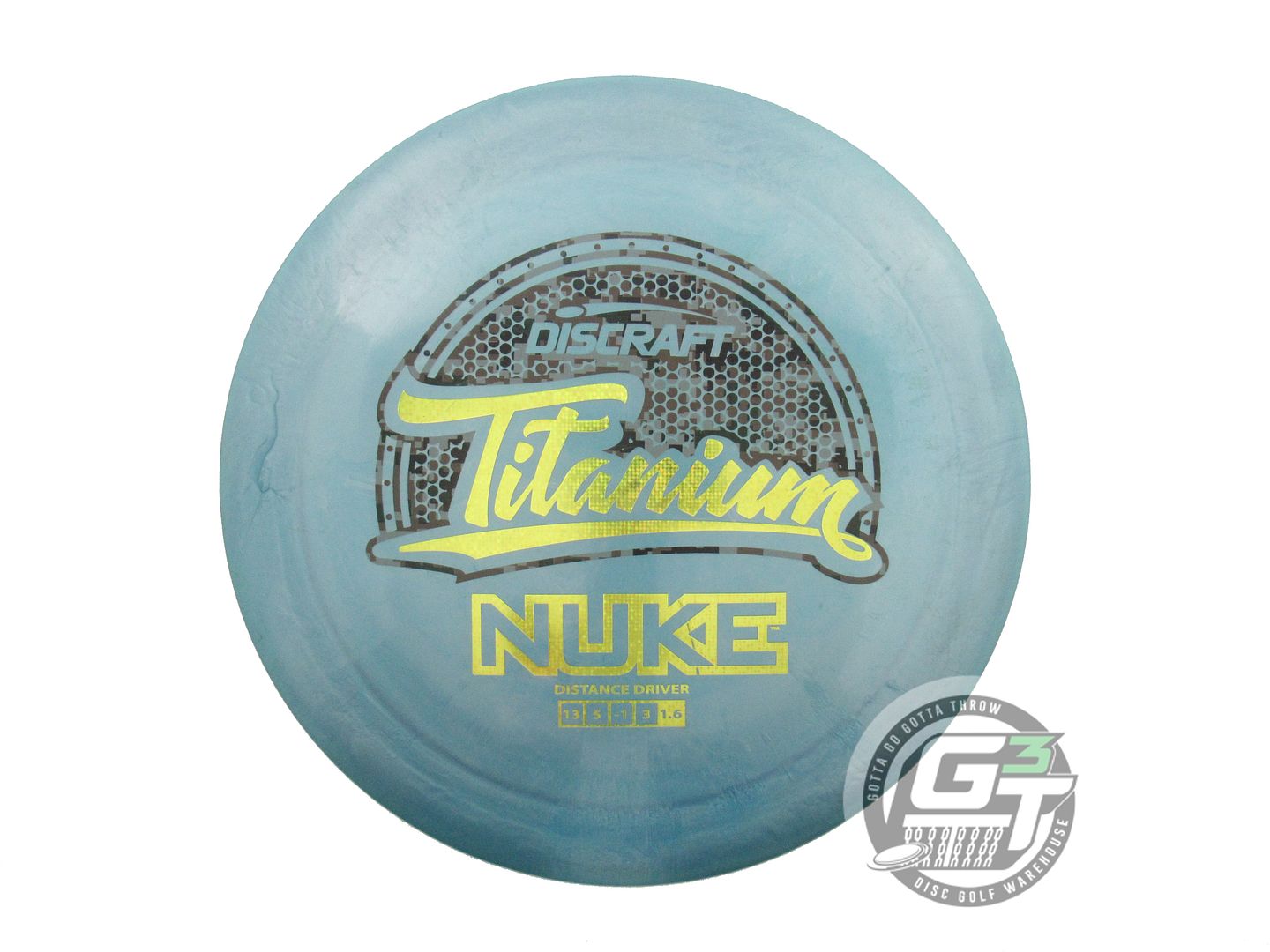 USED Discraft Titanium Nuke 173g Teal Digi Camo Stamp Distance Driver Golf Disc