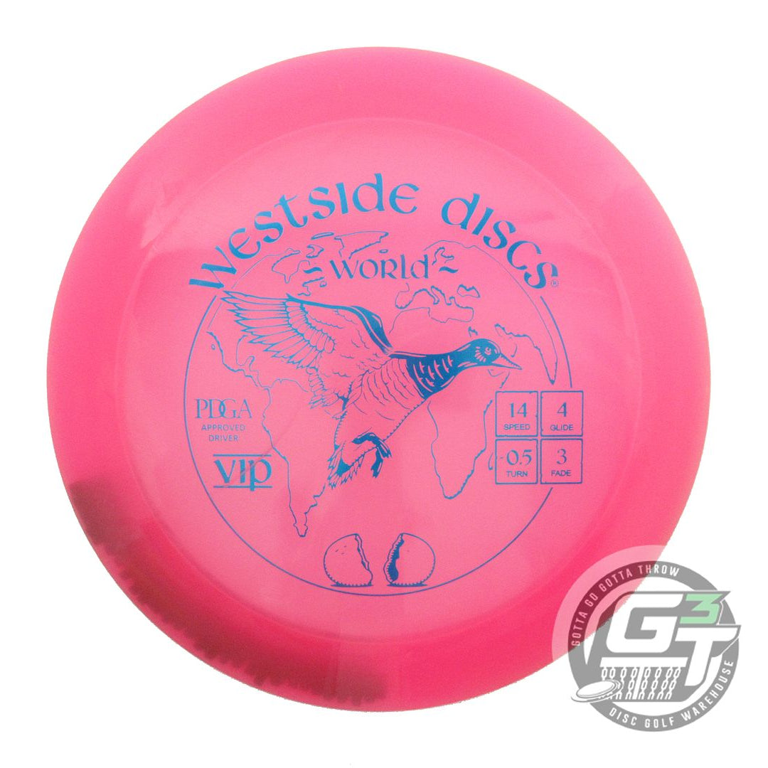 USED Westside Discs VIP World 176g Pink Blue Foil Distance Driver Golf Disc