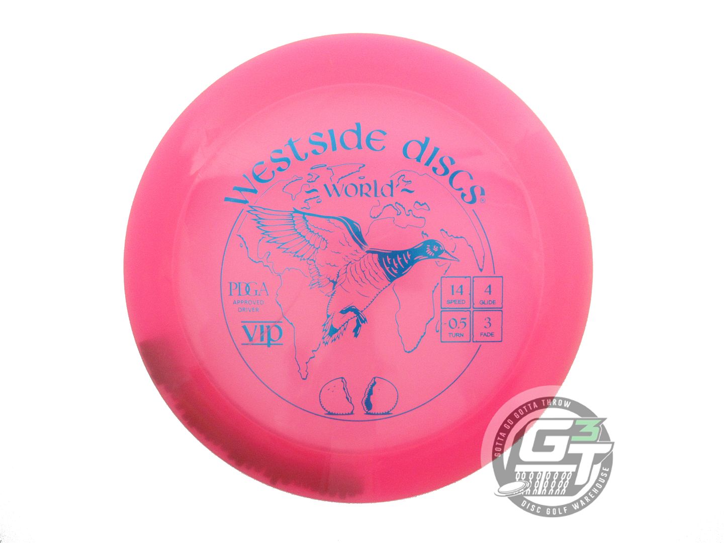 USED Westside Discs VIP World 176g Pink Blue Foil Distance Driver Golf Disc