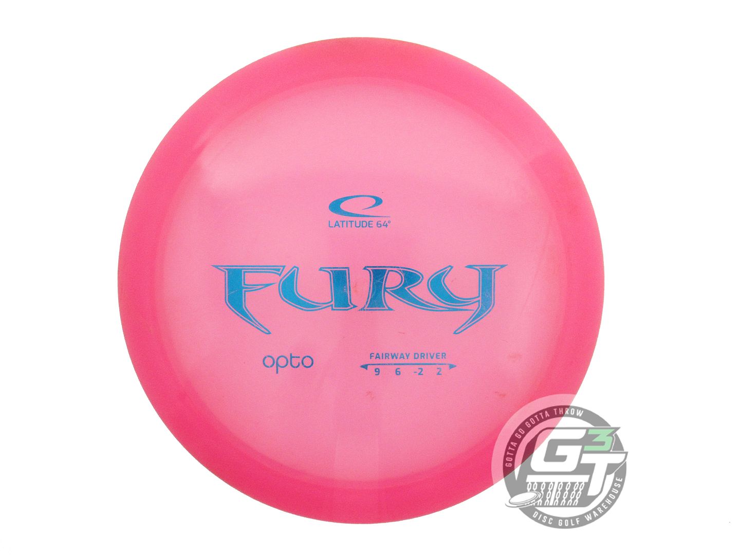 USED Latitude 64 Opto Fury 168g Pink Blue Foil Fairway Driver Golf Disc