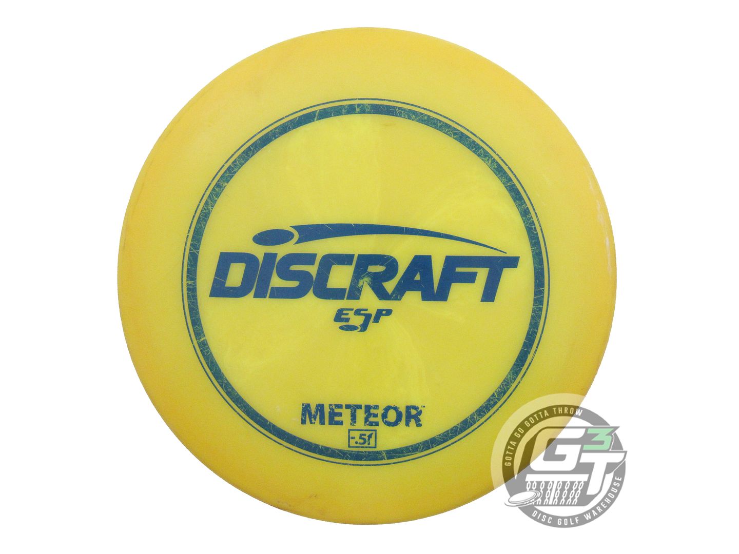 USED Discraft ESP Meteor 180g Marigold Blue Stamp PFN OOP Midrange Golf Disc