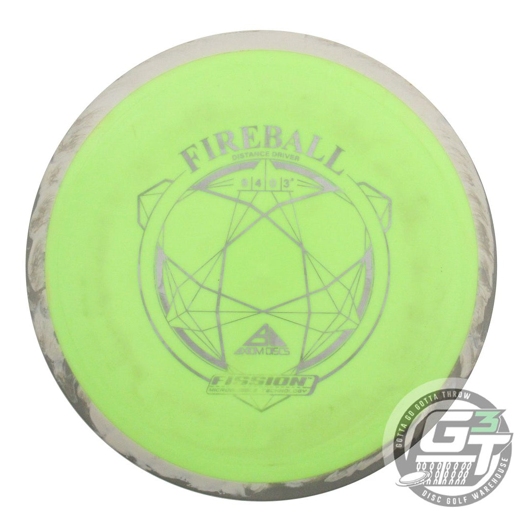 USED Axiom Discs Fission Fireball 158g Dayglow Gray Rim Distance Driver Disc