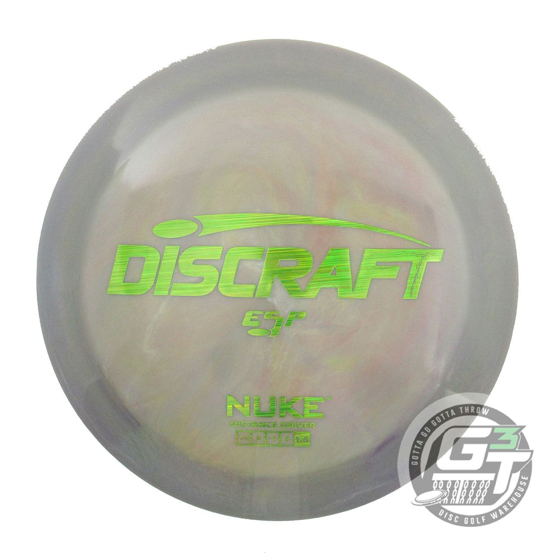NOS Discraft ESP Nuke 174g Gray Lime Laser Foil Distance Driver Golf Disc
