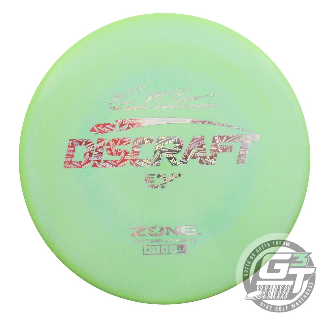 NOS Discraft ESP Zone 175g Lime Holo Logo Foil Putter Golf Disc
