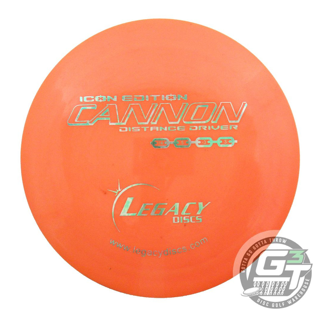 USED Legacy Discs Icon Cannon 175g Orange Green Foil Distance Driver Golf Disc