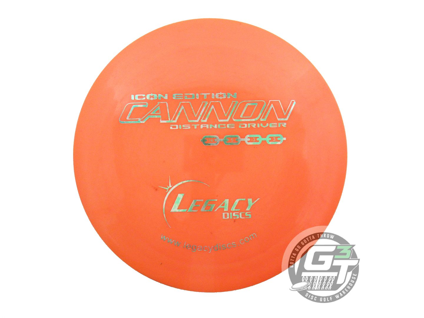 USED Legacy Discs Icon Cannon 175g Orange Green Foil Distance Driver Golf Disc