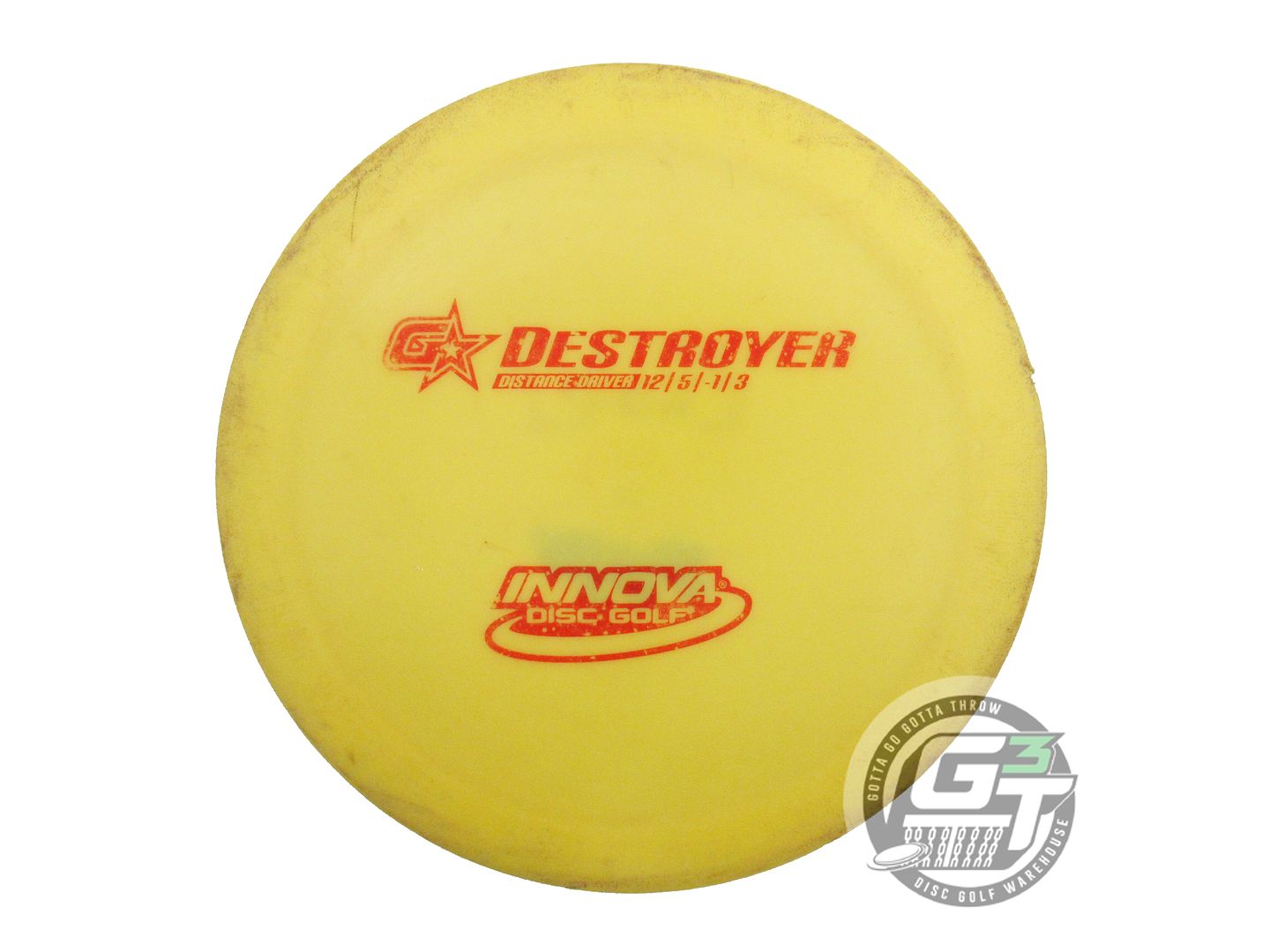 USED Innova GStar Destroyer 165g Yellow Red Stamp Distance Driver Golf Disc