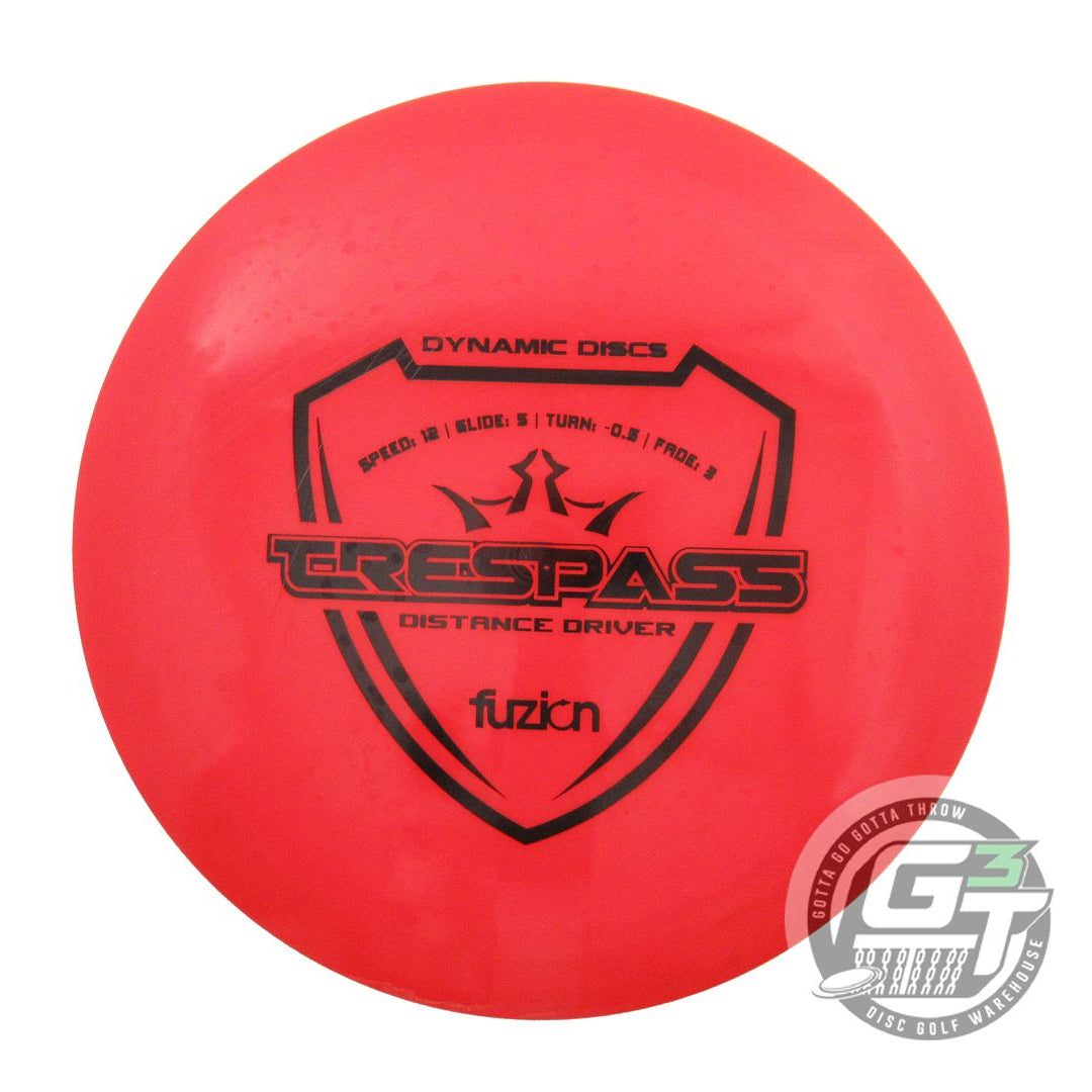 USED Dynamic Discs Fuzion Trespass 173g Red Black Stamp Distance Driver Disc