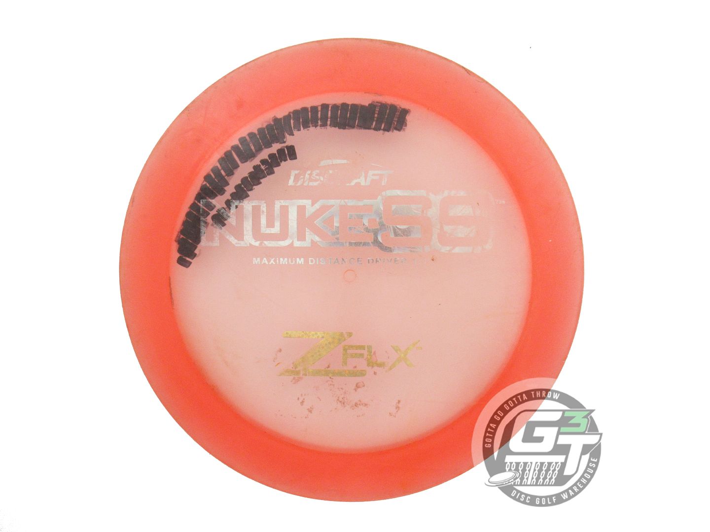 USED Discraft Z FLX Nuke SS 174g Pink Silver Orb Foil Distance Driver Golf Disc