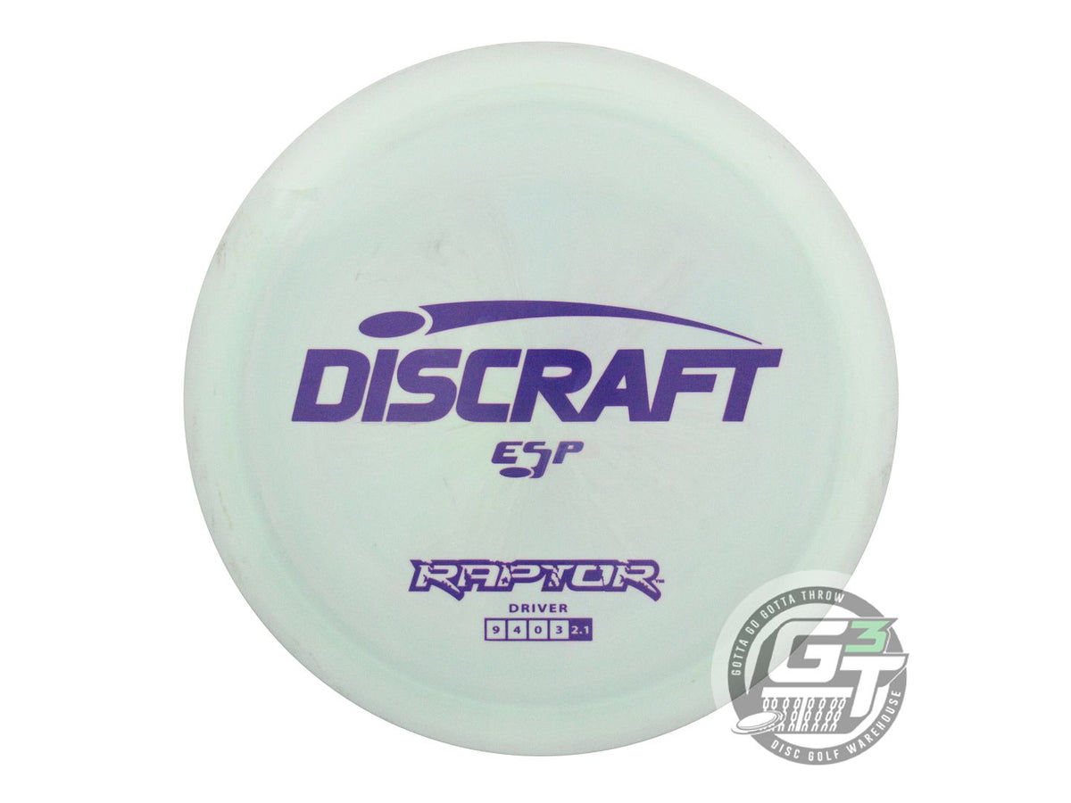 USED Discraft ESP Raptor 169g Lt. Green Purple Stamp Distance Driver Golf Disc