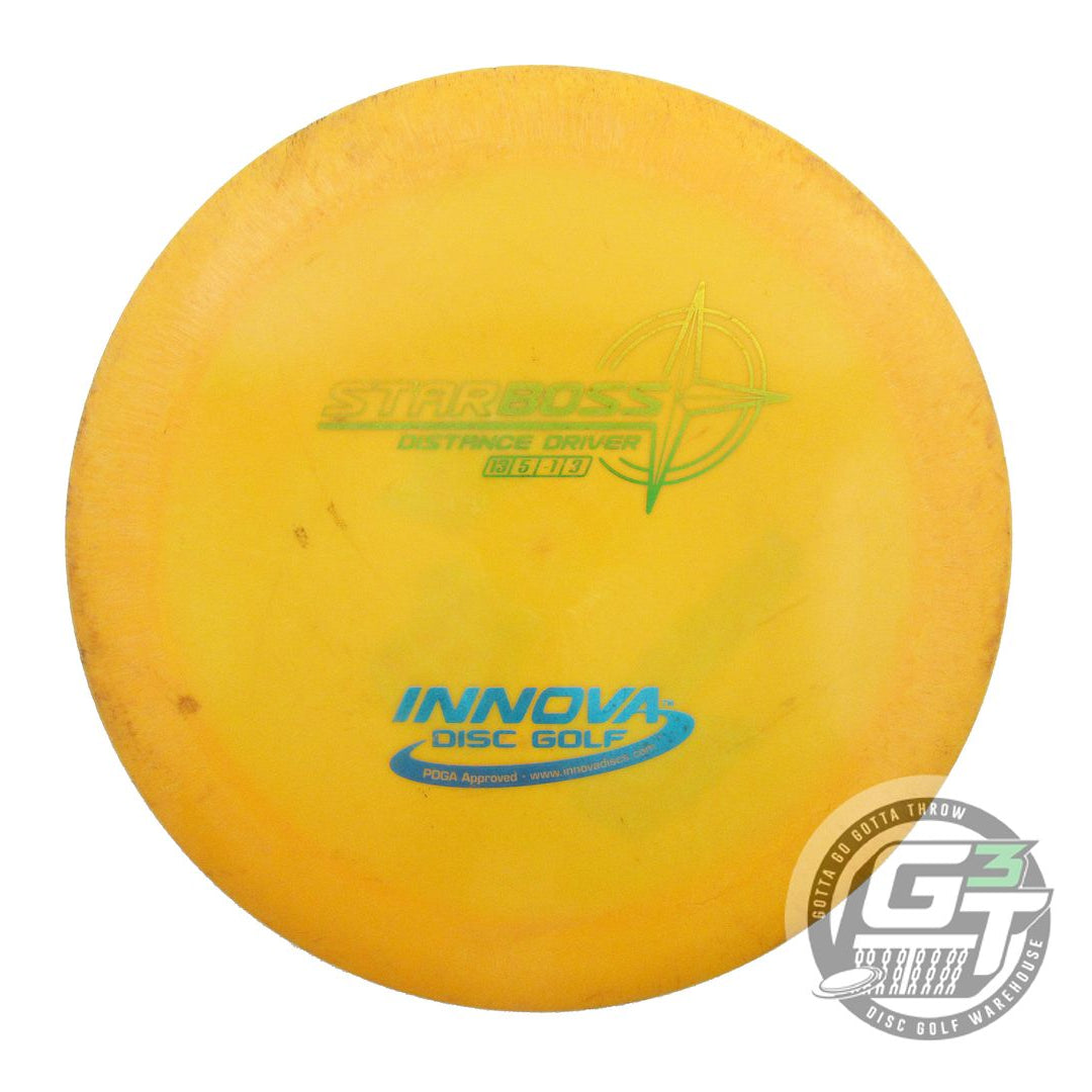 USED Innova Star Boss 167g Marigold Lime & Blue Foil Distance Driver Golf Disc