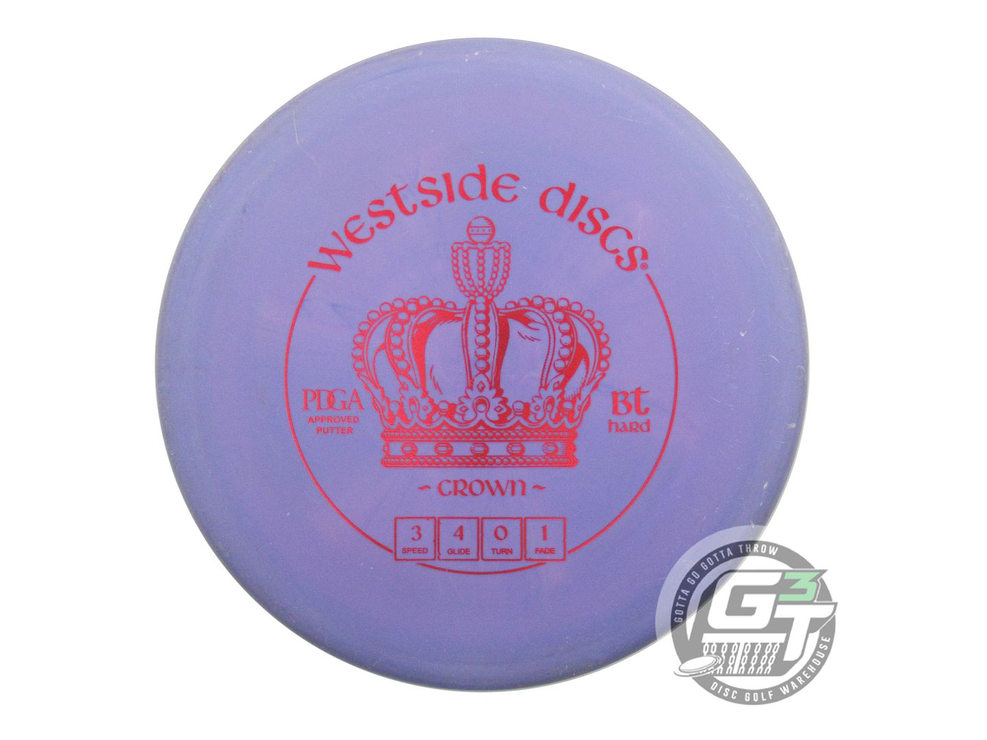 USED Westside Discs BT Hard Crown 173g Purple Red Foil Putter Golf Disc