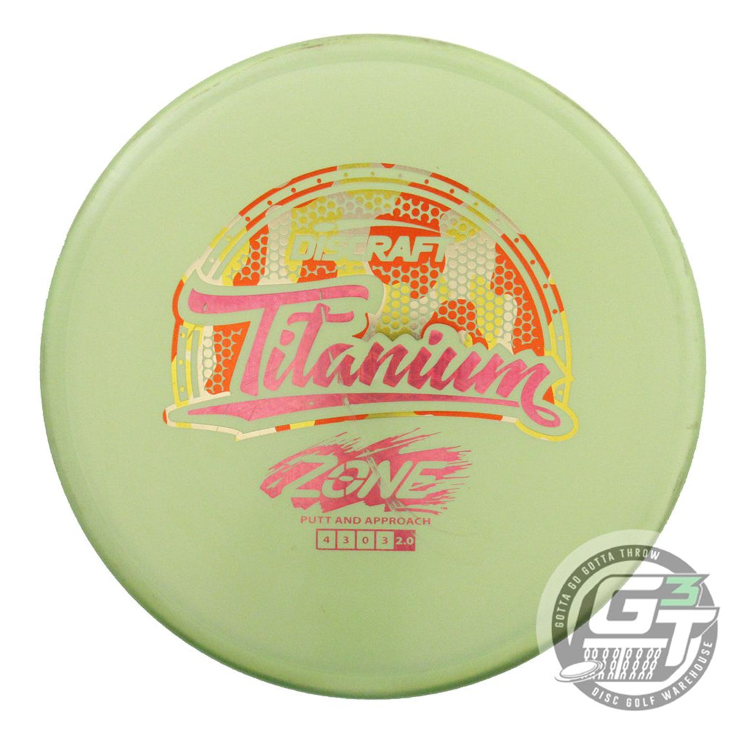 USED Discraft Titanium Zone 175g Lime Orange Lava Foil Putter Golf Disc