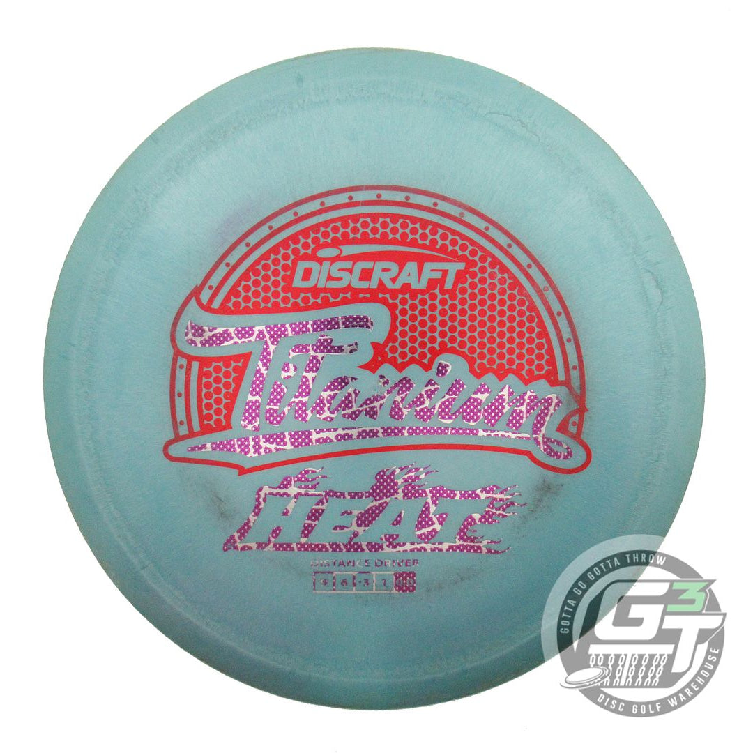 USED Discraft Titanium Heat 173g Aqua Red Foil Distance Driver Golf Disc