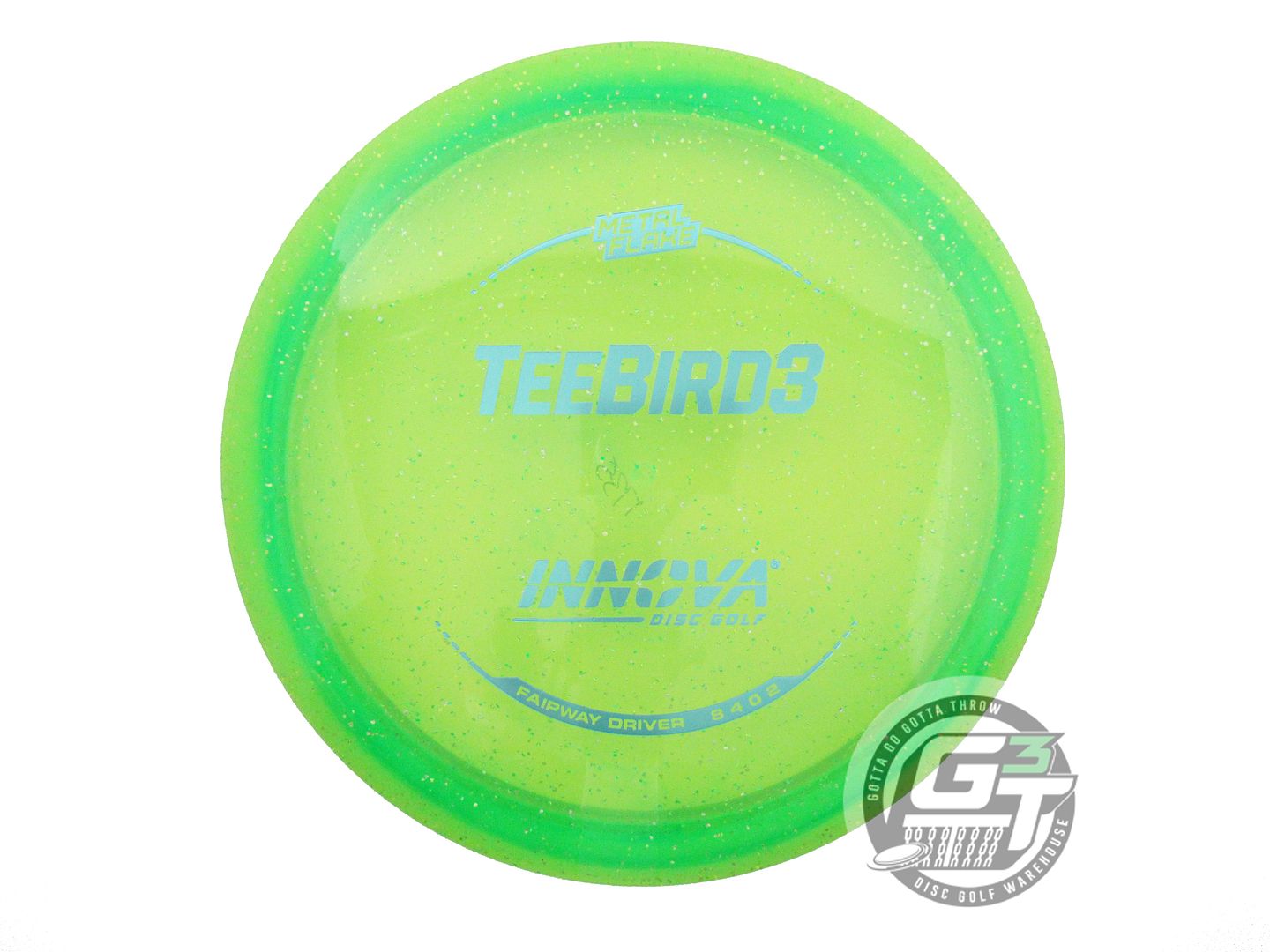 NOS Innova Metal Flake Champion Teebird3 175g Lime Aqua Foil Driver Golf Disc