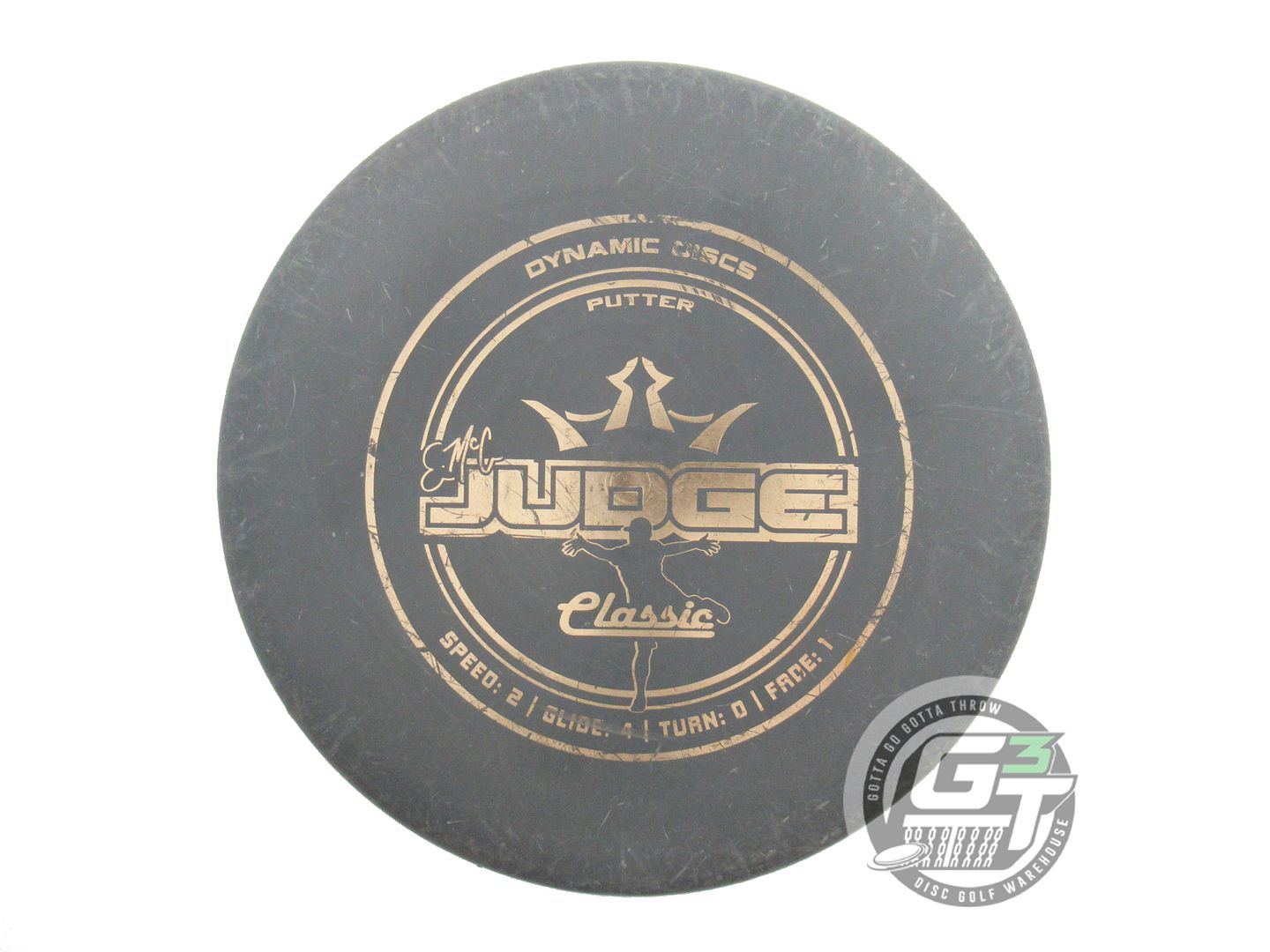 USED Dynamic Discs Classic Hard EMAC Judge 173g Gray Gold Foil Putter Golf Disc