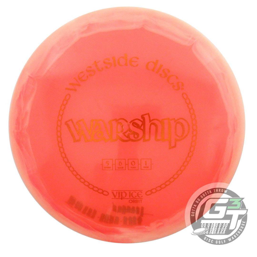 USED Westside Discs VIP Ice Orbit Warship 177g Orange Midrange Golf Disc