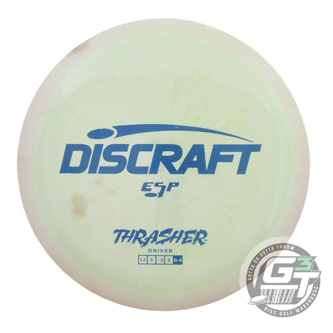 USED Discraft ESP Thrasher 175g Tan-Lime Blue Stamp Distance Driver Golf Disc