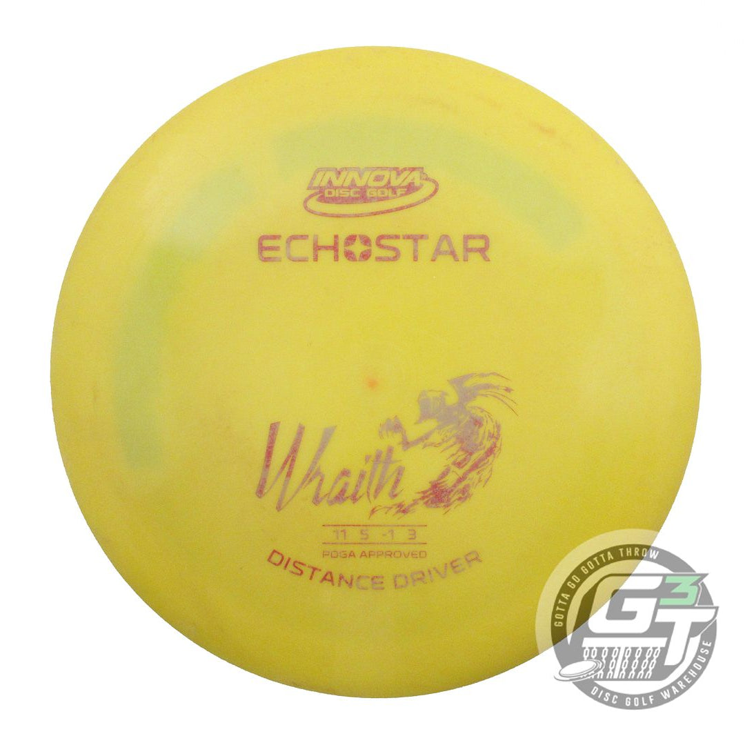 USED Innova Echo Star Wraith 174g Yellow Purple Stamp PENNED Driver Disc