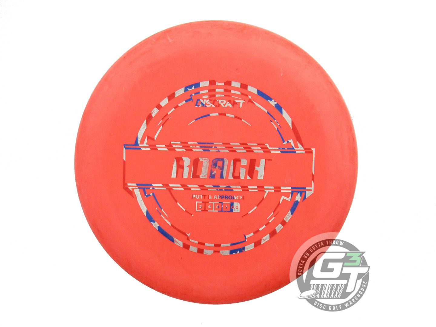 USED Discraft Putter Line Roach 174g Orange Flag Foil Putter Golf Disc